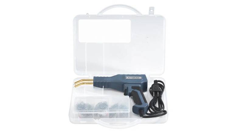 Pittsburgh hot stapler kit with carrying case and staples.