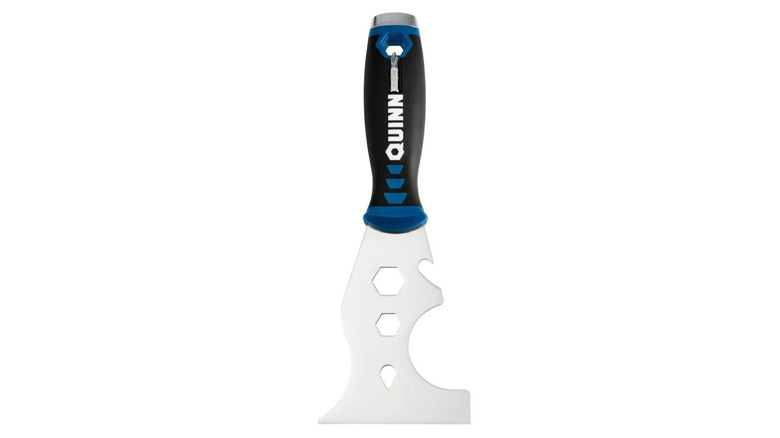 The Quinn multi-purpose painters' tool with a black and blue handle.