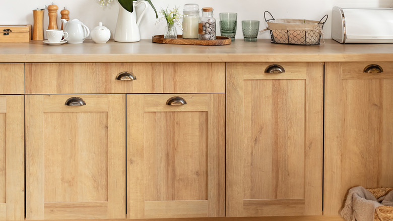 Light wood kitchen cabinets