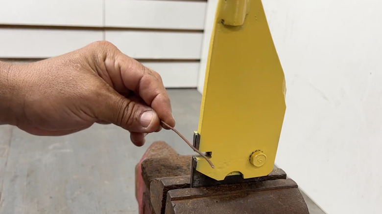 The finished wire cutters in action