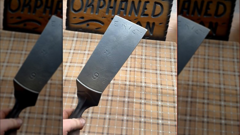 Cast iron spatula made from pan