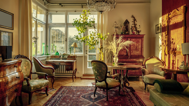 Home decorated with antique and heirloom furniture