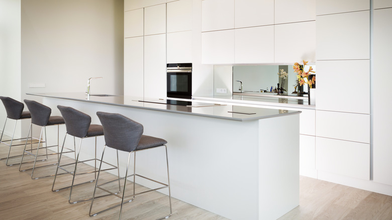 Kitchen island with Corian countertops