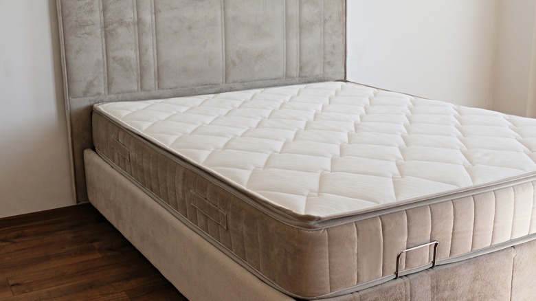 White orthopedic mattress top side