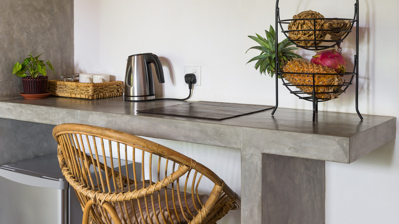Built-in table in wall