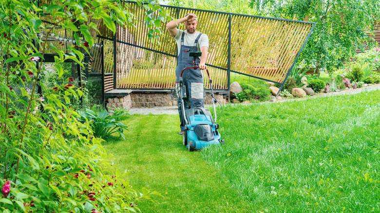 mowing in a heat wave