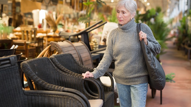 woman shopping for patio furniture