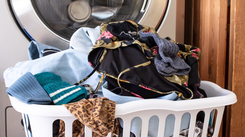 Pile of laundry in basket