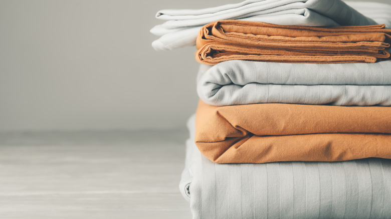 Folded bed sheets