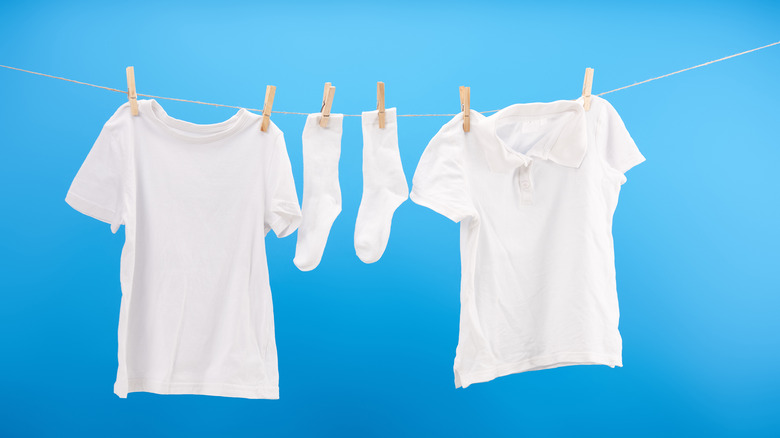 White clothes on a clothesline