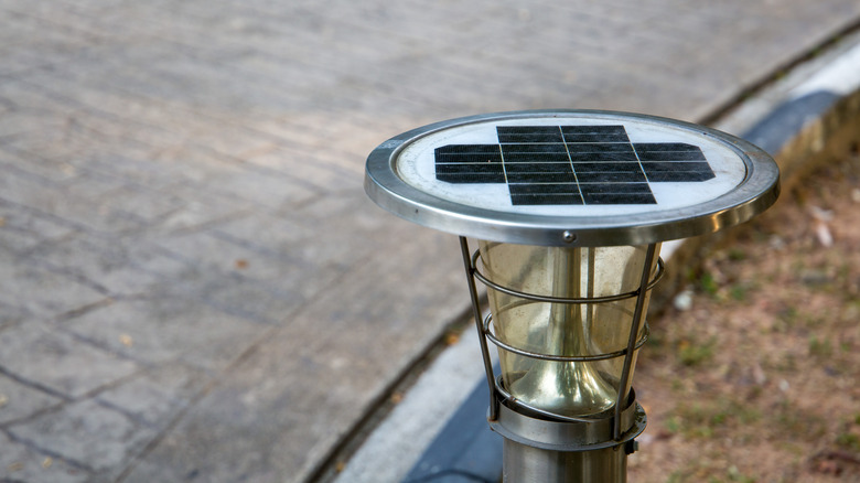 Outdoor solar light in lawn