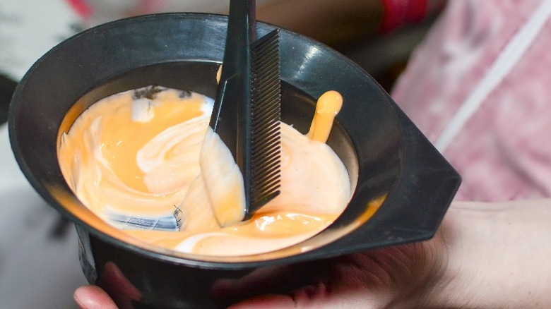 bowl of hair dye
