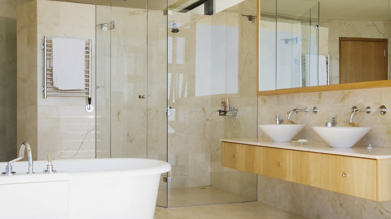 elegant clean beige bathroom