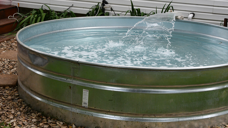 Stock tank filling with water