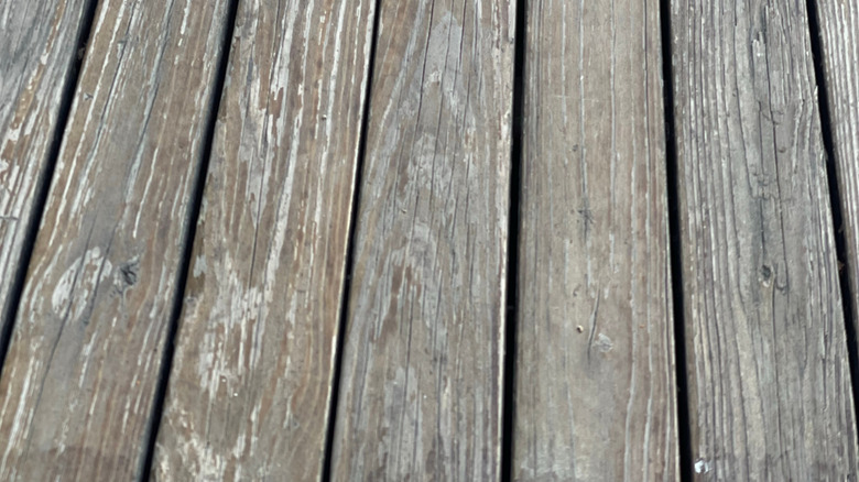 Weathered wood deck