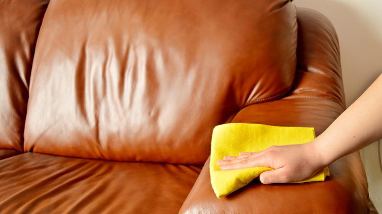 clean ink off leather sofa