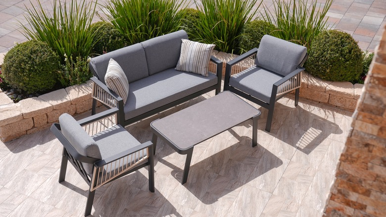 gray patio set