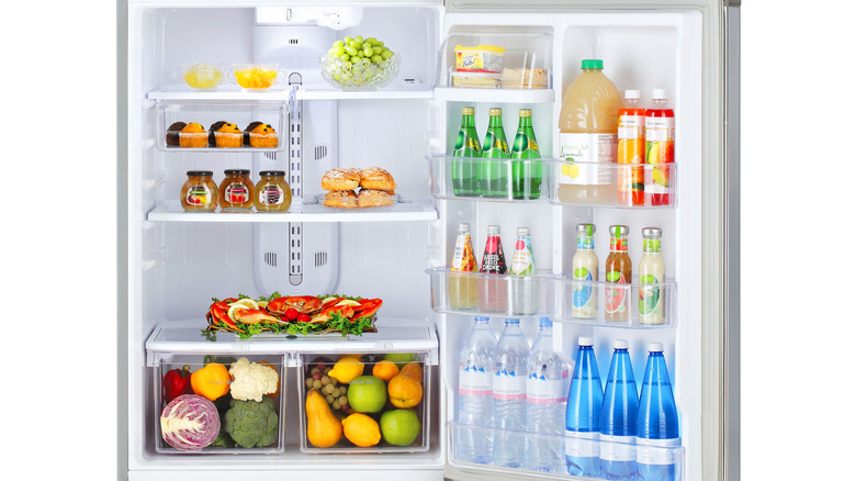  refrigerator with food items