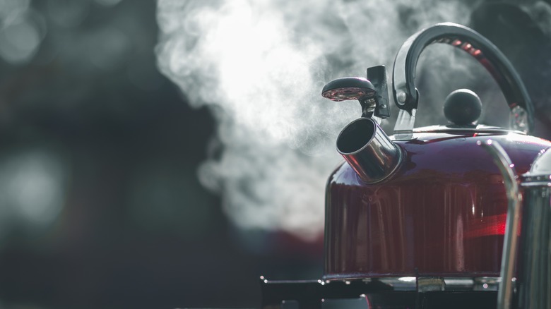 Kettle of boiling water