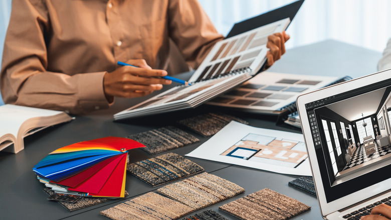designers choosing color samples