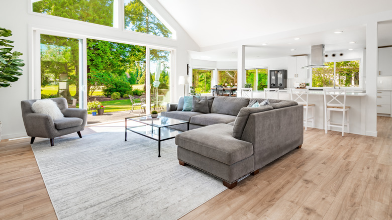 Couches and furniture toward one another
