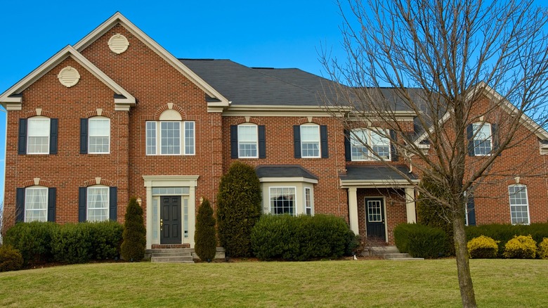 Front view of a McMansion