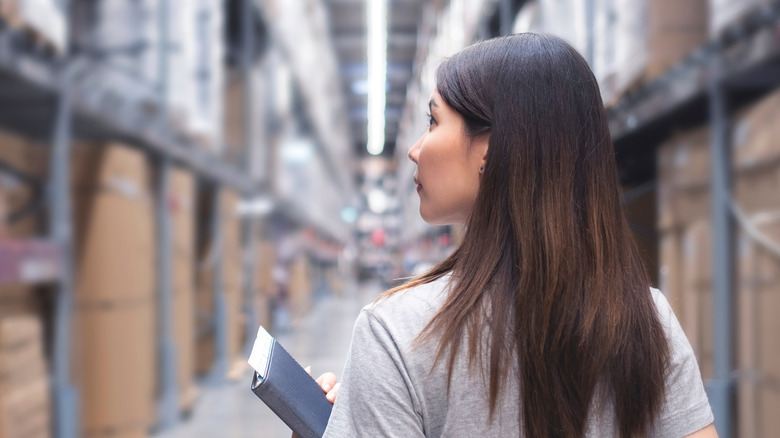 Woman shopping at hardware store