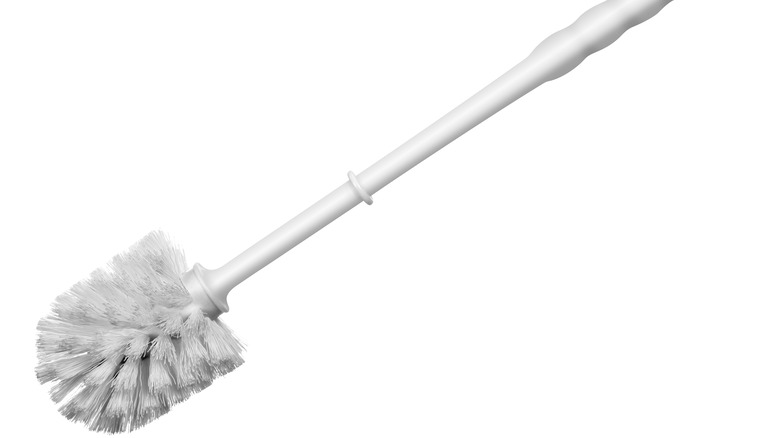 White toilet brush