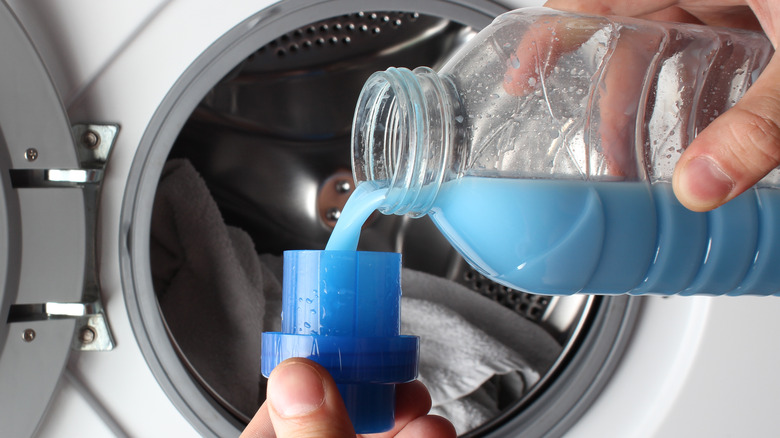 fabric softener poured into cup