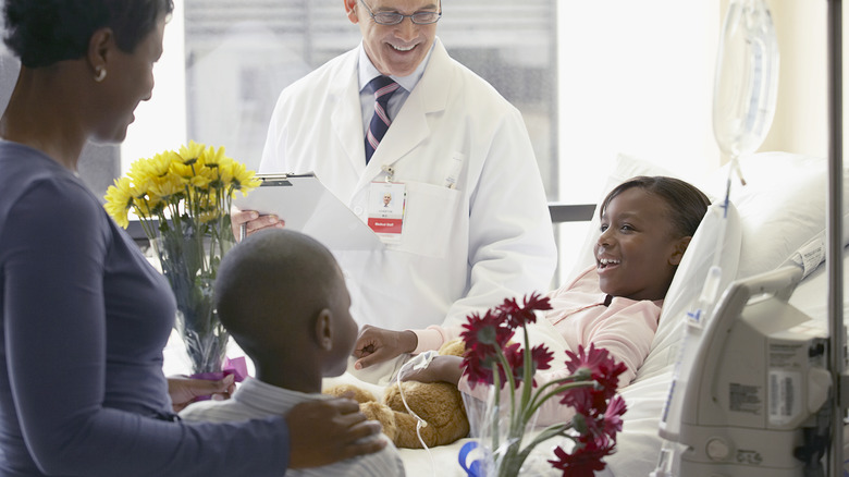 Flowers in a hospital