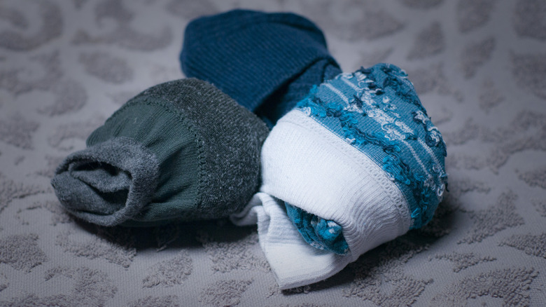 Three pairs of bundled socks