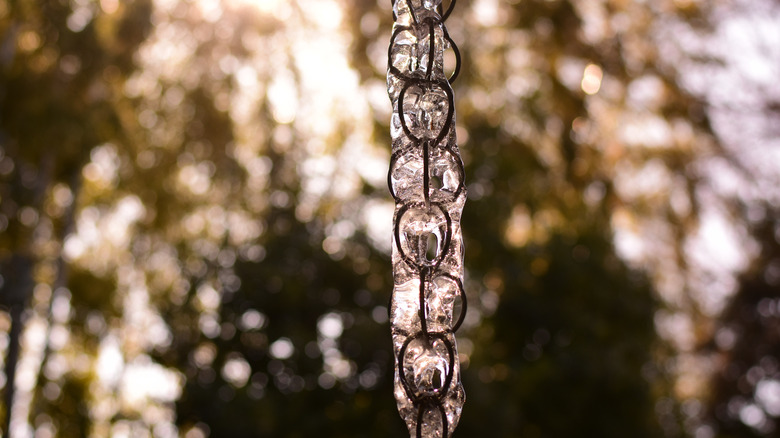 Traditional Japanese rain chain