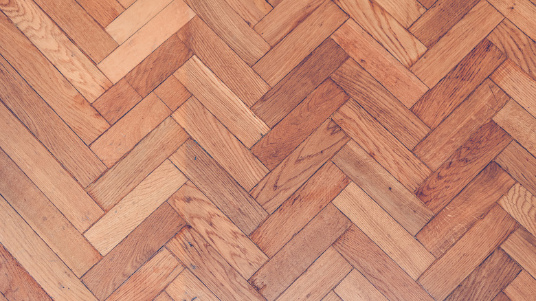 Herringbone floor boards