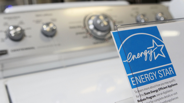 ENERGY STAR sign on a washing machine