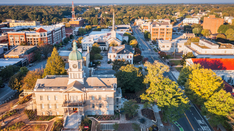An aerial view of Athens, Georgia.