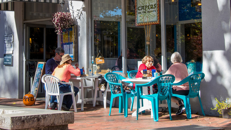 An outdoor restaurant in Dahlonega, Georgia.