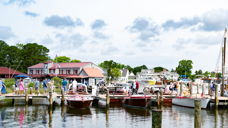 The marina near downtown St. Michaels, Maryland.