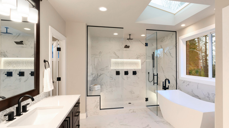 Large walk-in shower