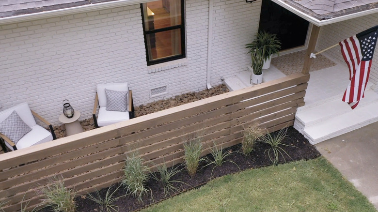 Aerial view of small patio