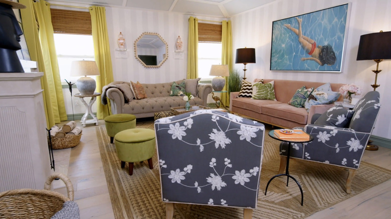 Drew's colorful living room