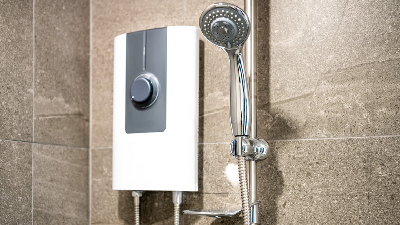 tankless water heater in shower