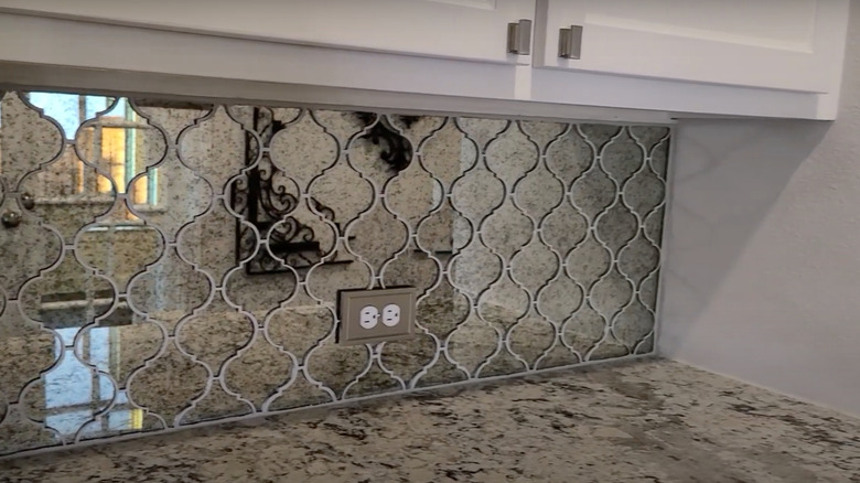 antique mirror backsplash