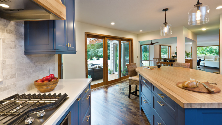 Kitchen with an exterior door