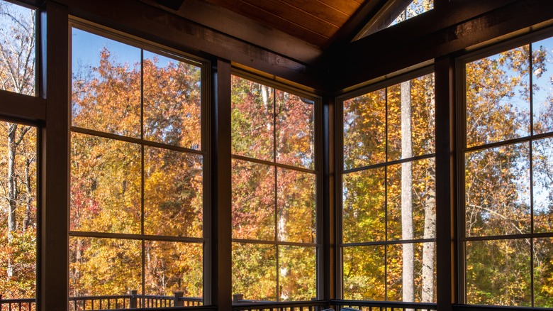 indoor porch windows with beautiful view