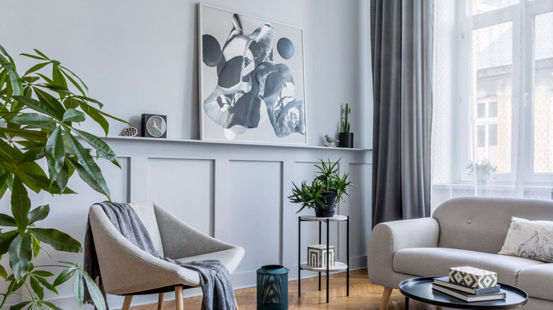 Painting in living area