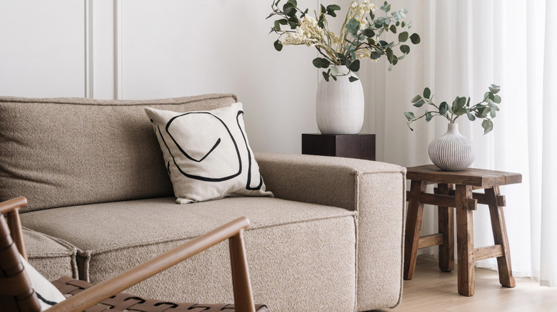 close-up of a modular sofa