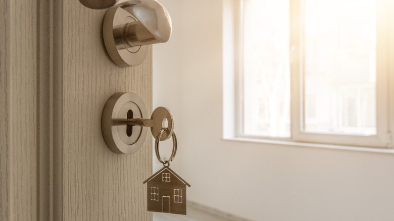 house key in door