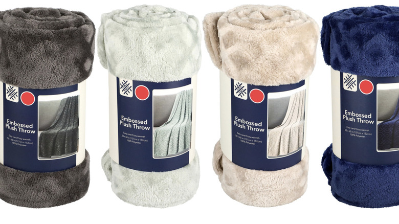 Embossed plush throws