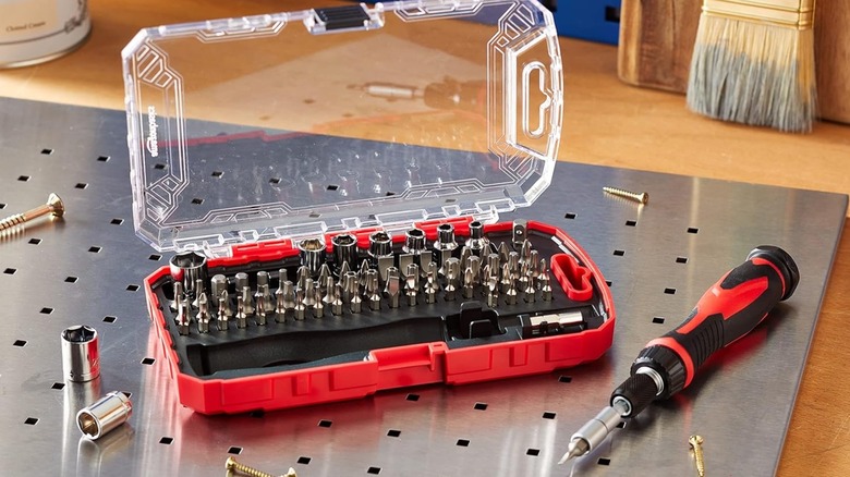 Amazon Basics  Wrench and Precision Screwdriver Set on metal worktop