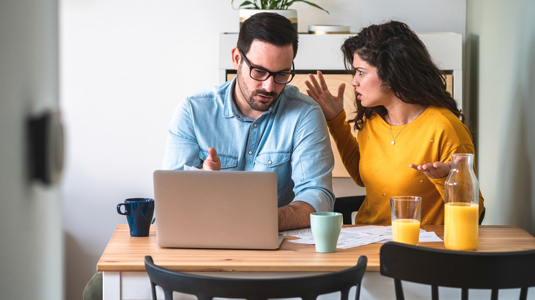 couple arguing over budget